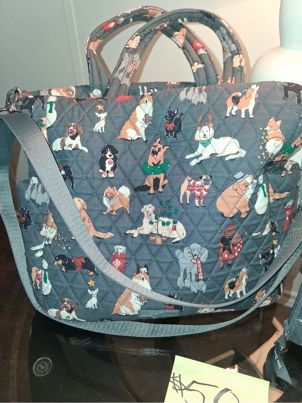 Vera Bradley Holiday Dogs tote and wallet. - Picture 2 of 4
